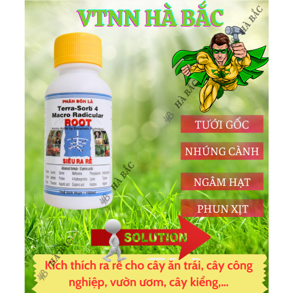 Phân Bón Lá Siêu Kích Rễ Terra Sorb 4, tăng khả năng chống hạn, ngập úng, phèn mặn - (chai 100ml/235ml)