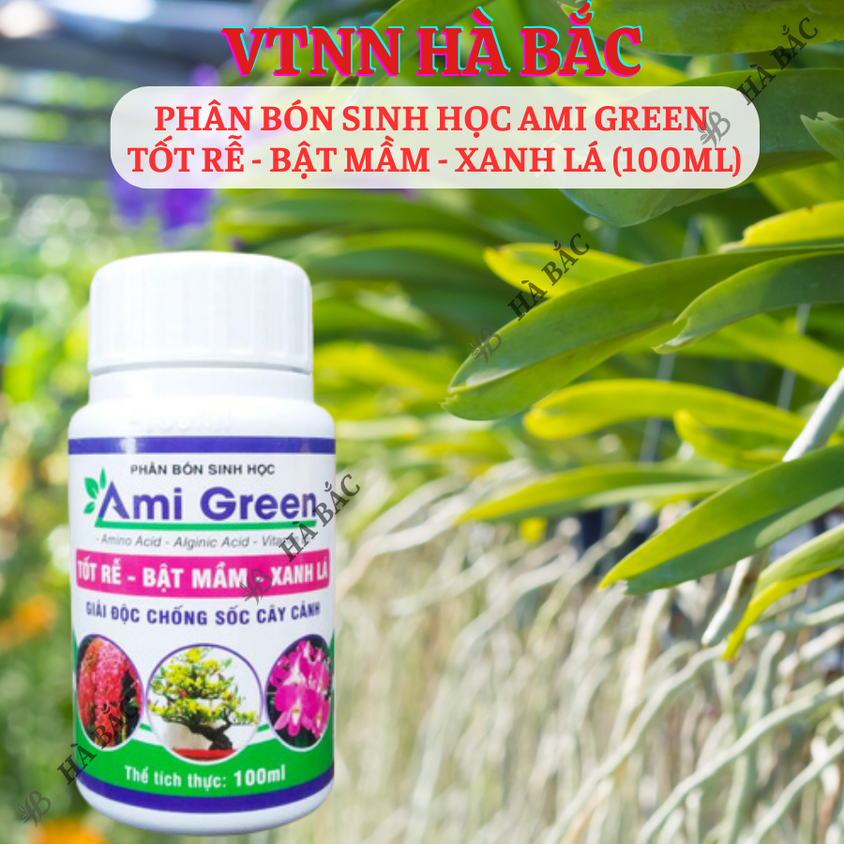 Phân Bón Sinh Học Ami Green  Tốt Rễ - Bật Mầm - Xanh Lá (100ml)