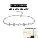 Lắc Tay HANADA Đá Moissanite Round 5MM Phối Cỏ Bốn Lá Đính Đá Bạc 925 Phủ Bạch Kim Không Đen Không Mờ 1733 G4 — ảnh 1