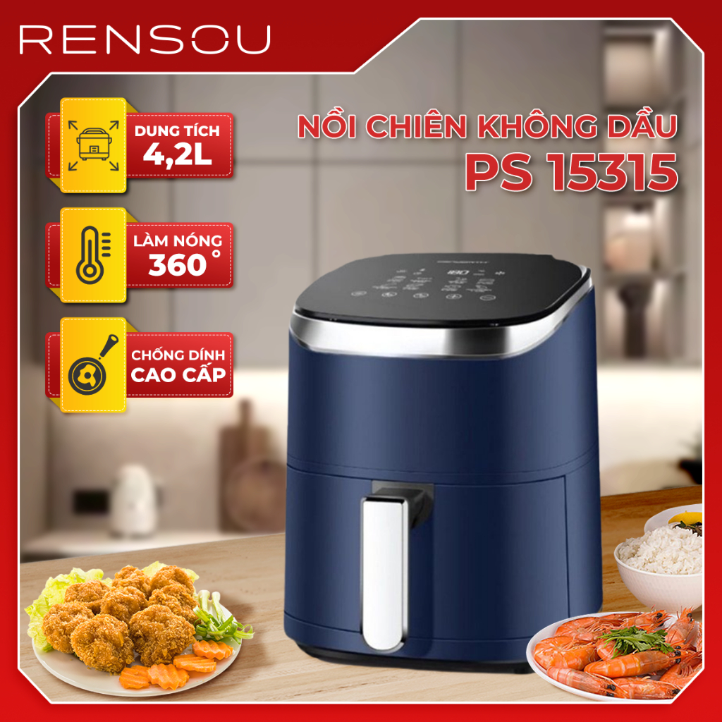 Nồi chiên không dầu điện tử 4,2 lít Perysmith PS1531 | Shopee Việt Nam