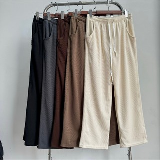 Quần thun dài Nhỏ Clothing bigsize nữ ống rộng phối dây cột trắng bản lưng chun co giãn thoải mái xinh xắn dễ phối Q14