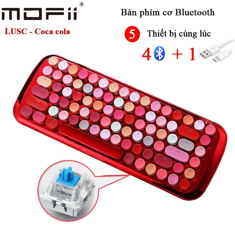 Bàn Phím Cơ cyan shaft pin sạc MOFII Lusc Chrome Coca Cola ( không dây ...