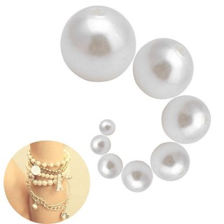 Hạt Ngọc Trai Nhựa ABS Có Lỗ Không Lỗ 4mm 6mm 8mm 10mm 12mm Loại Tốt Xỏ Charm Làm Hoa Xỏ Vòng Đính Áo Trang Trí Handmade