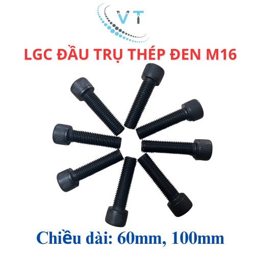 Bu Lông Lục Giác Chìm Đầu Lục Giác Bằng Thép Carbon M16 12.9 Dài 60mm và 100mm