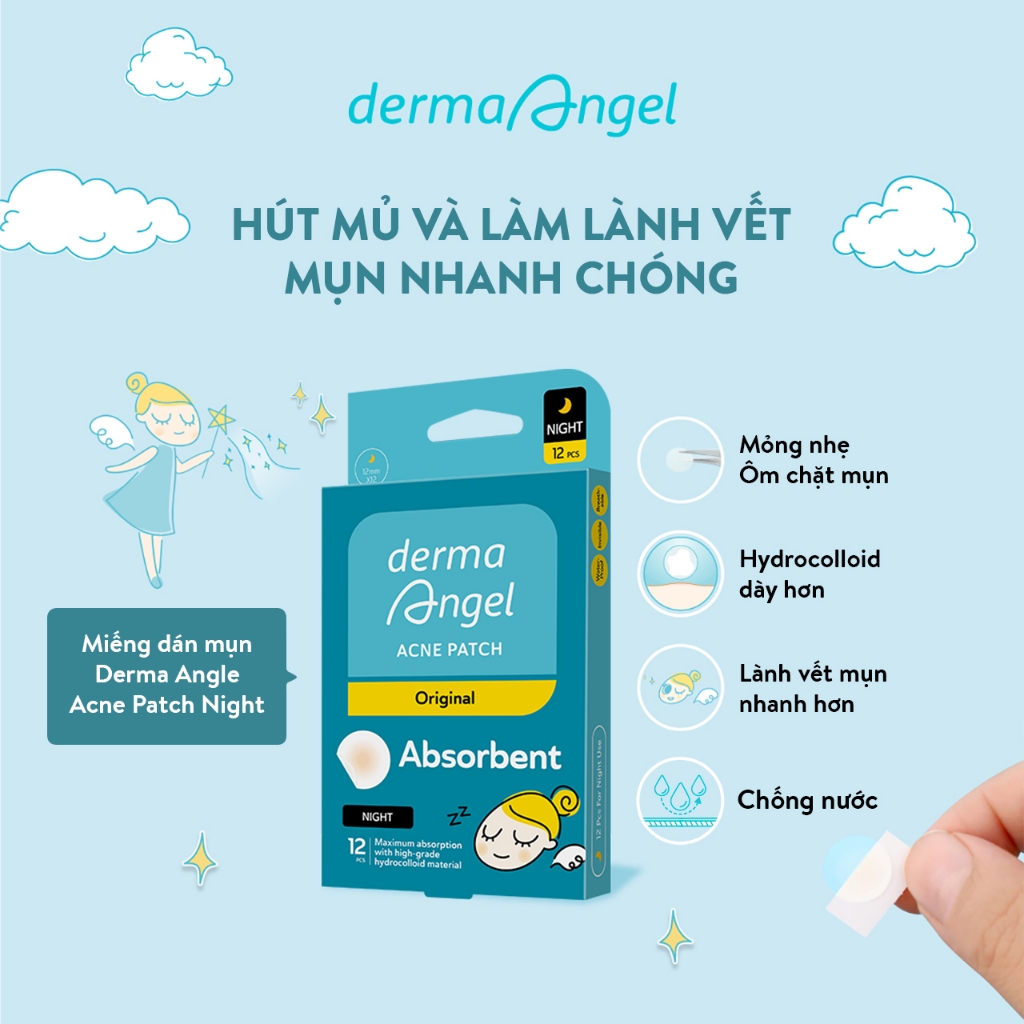 Ảnh Combo Dán Mụn Day Plus (Salicylic Acid) & Night Derma Angel 12 Miếng x 2 3