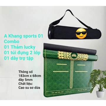 Thảm tập yoga, thảm cao su lucky yoga, thảm xanh, thảm hồng, thảm đỏ bám sàn tốt thân thiện môi trường, thảm cao su yoga