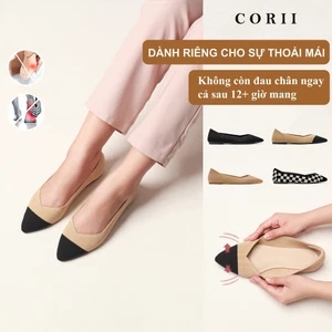 CORII - Giày Búp Bê Mũi Nhọn Happyride 3.0 Thời Trang và Thoải Mái Nhất - CR017 Đen và Kem