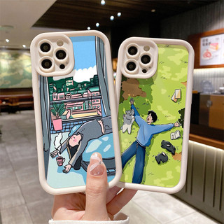 Ốp lưng iphone TPU hình cặp đôi nằm chill thư giãn cho ip 7 8 plus x xs xr xsmax 11 12 13 14 15 pro max dc1582