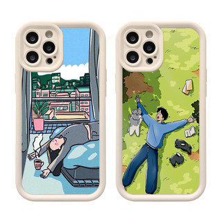 Ốp lưng iphone TPU hình cặp đôi nằm chill thư giãn cho ip 7 8 plus x xs xr xsmax 11 12 13 14 15 pro max dc1582