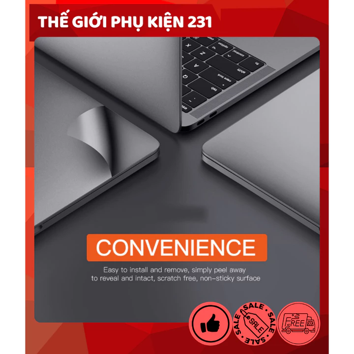 Bộ Dán Macbook 6-IN-1 ZEELOT cho Macbook Air M5,M4,M3,M2, Macbook Pro M1,M2, Macbook Pro 16 inch
