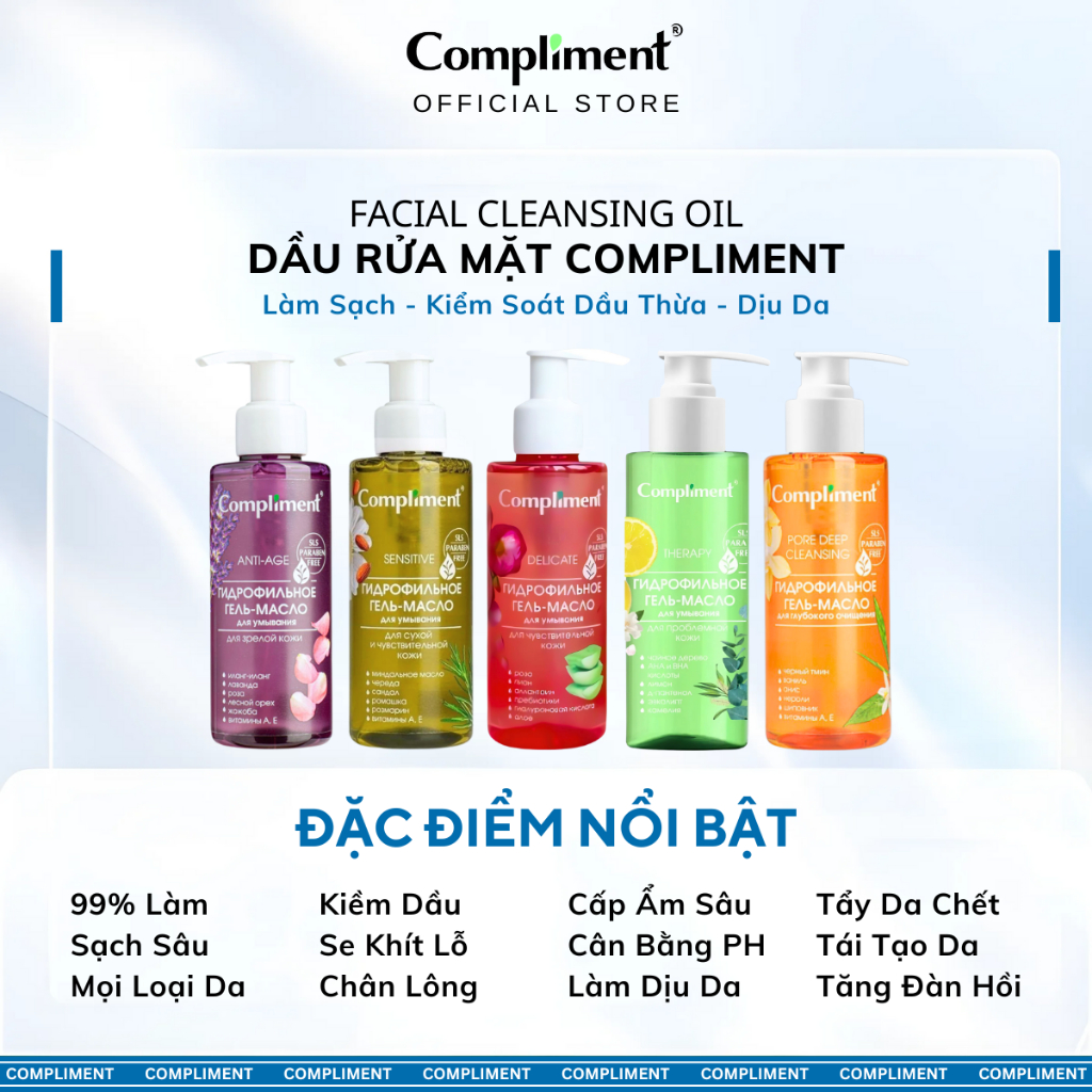 Ảnh Dầu Gel Rửa Mặt Compliment No Problem Ngăn Ngừa Mụn Sạch Sâu 150ml 2