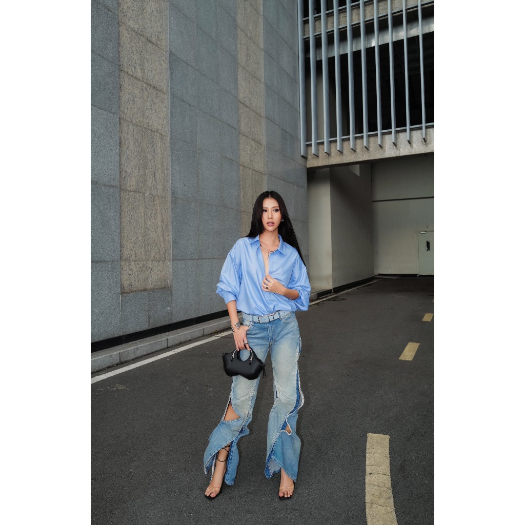 Ảnh Áo sơ mi oversized (tổng hợp màu) vải poplin hạn chế nhăn, mềm mát T10001FT 3