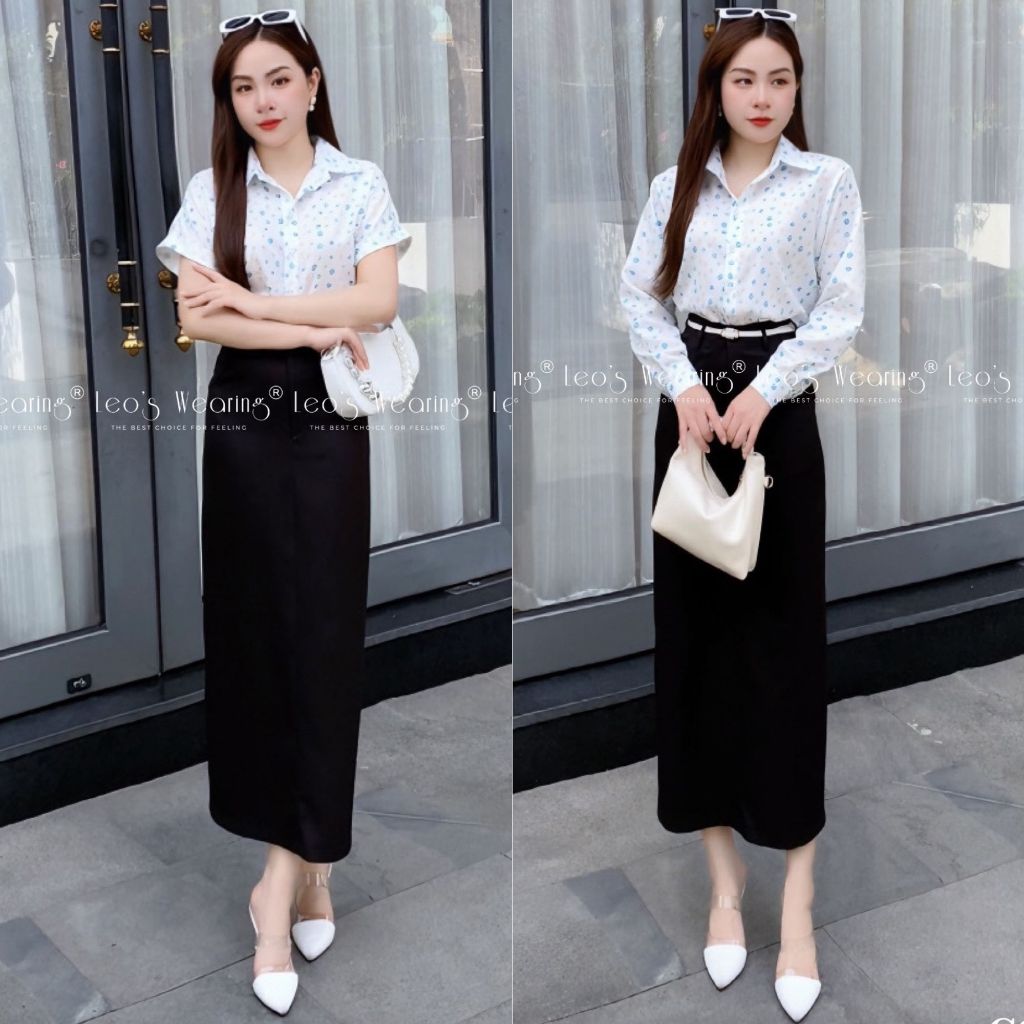 Min Top - Áo Sơmi Chấm Bi Túi Trước