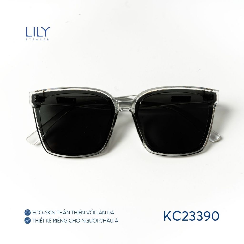 Ảnh Kính mát Xoài non đeo mắt vuông nam nữ LILYEYEWEAR chất liệu nhựa cao cấp CHỐNG TIA UV400 màu sắc thời trang KC23390 4