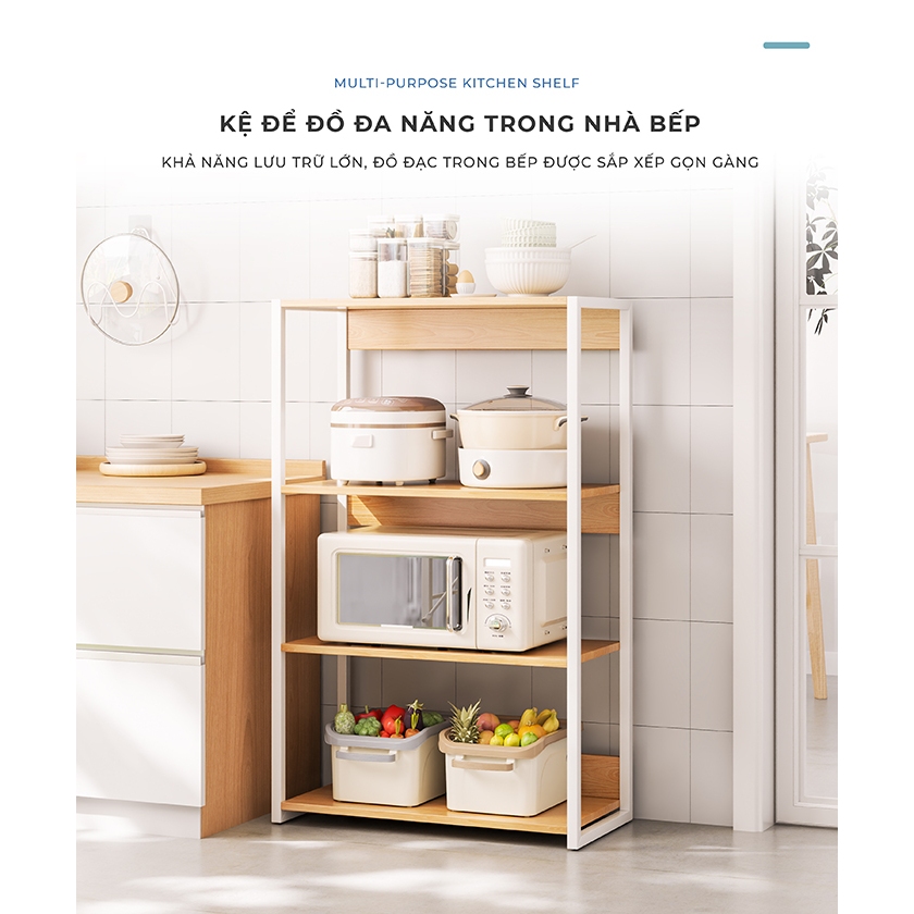 Ảnh Kệ lò vi sóng IGA sắp xếp không gian bếp gọn gàng phong cách hiện đại GM05 1