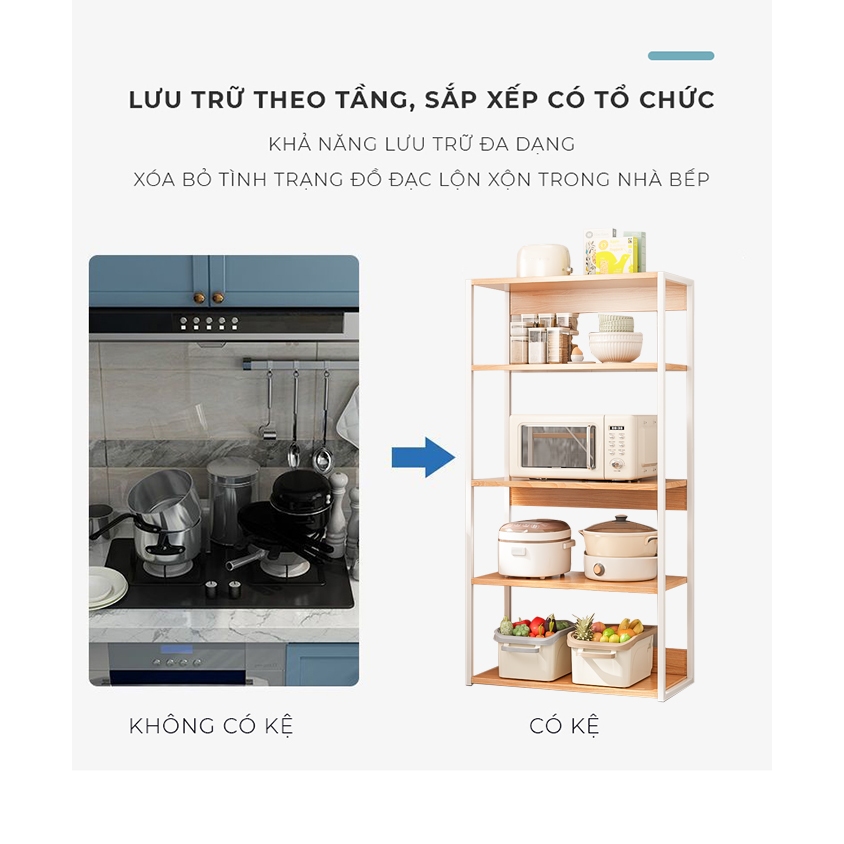 Ảnh Kệ lò vi sóng IGA sắp xếp không gian bếp gọn gàng phong cách hiện đại GM05 2