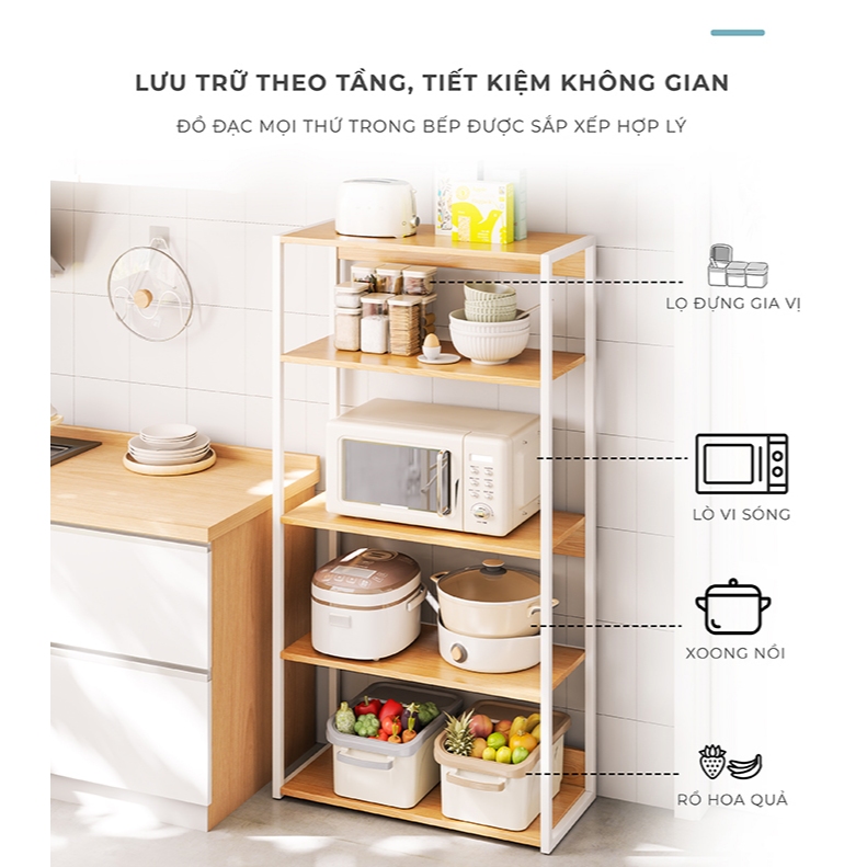 Ảnh Kệ lò vi sóng IGA sắp xếp không gian bếp gọn gàng phong cách hiện đại GM05 3