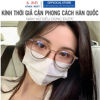 Kính Giả Cận Gọng Tròn Kim Loại Chống Tia UV Khi  Ra Nắng Không Độ Phong Cách Hàn Quốc - SALE 40%