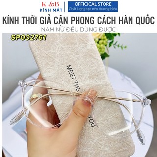 Kính Giả Cận Gọng Tròn Kim Loại Chống Tia UV Khi  Ra Nắng Không Độ Phong Cách Hàn Quốc - SALE 40%