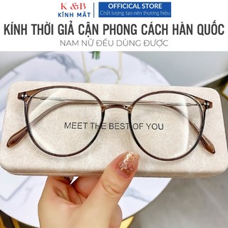 Kính Giả Cận Gọng Tròn Kim Loại Chống Tia UV Khi  Ra Nắng Không Độ Phong Cách Hàn Quốc - SALE 40%