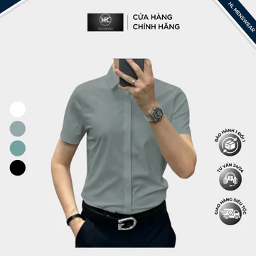 Áo Sơ Mi Nam Tay Ngắn Áo Sơ Mi Nam Ngắn Tay, Sơ Mi Cộc Tay Nam, Sơ Mi Thời Trang Nam HL Store