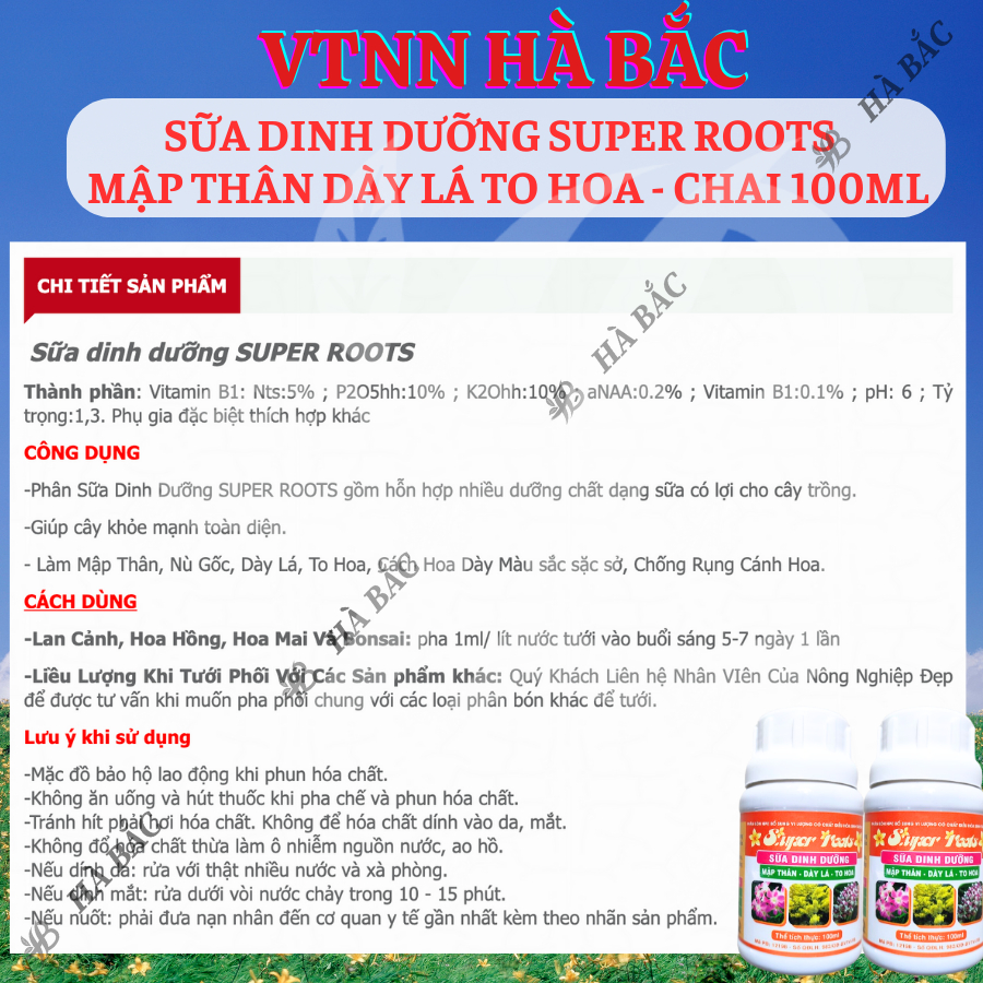 Sữa Dinh Dưỡng SUPER ROOTS mập thân dày lá to hoa - chai 100ml