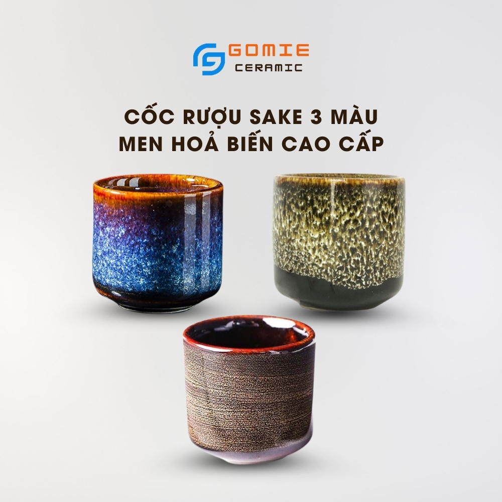 Cốc Rượu Sake 3 màu men hỏa biến - Cốc Uống Rươu Gốm Sứ 4x7cm - Gốm Sứ ...