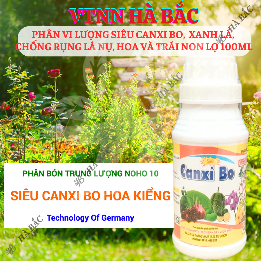 Phân vi lượng siêu Canxi Bo, xanh lá, chống rụng lá nụ, hoa và trái non lọ Bình Điền Vươn Xanh (hũ 100ml)