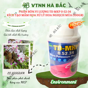 Phân bón lá vi lượng TD MKP 0-52-34 Thiên Di, kích tạo mầm hoa xử lý hoa nghịch mùa (hũ 100 gram)