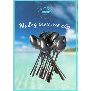 BỘ 10 Muỗng inox thìa inox cán dài (LỒNG TO CÁN DÀI) - HHome