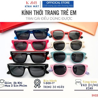 SALE 30% - Kính Mát Cho Bé Trai Gái Tròng Phân Cực Chống UV400 Gọng Tròn Dẻo Silicone chống gãy Cao Cấp - SV22