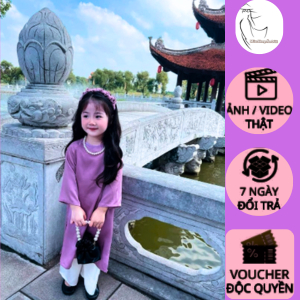 Áo dài cho bé gái Miu Shop xanh Cốm và tím - shop Miu Miu | Shopee ...