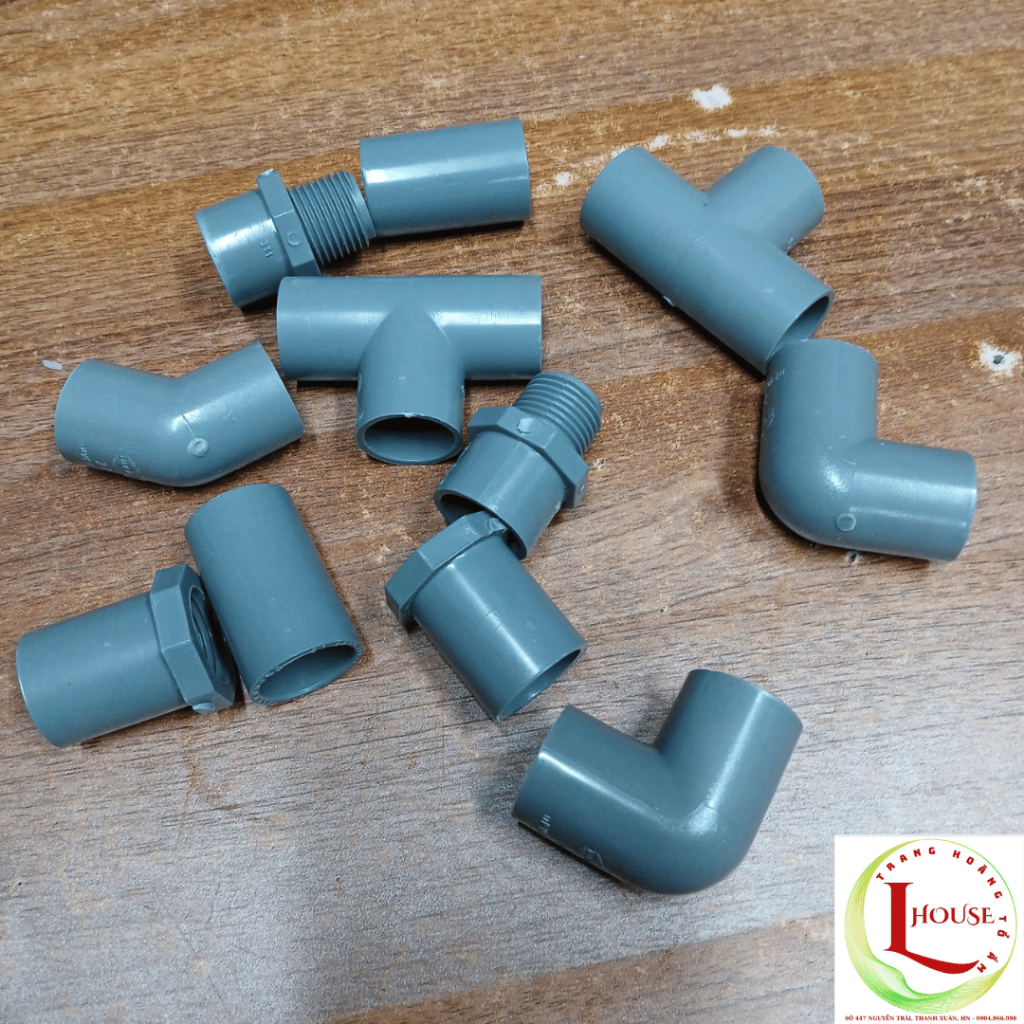 Phụ kiện ống nhựa PVC D21 Tiền Phong (Cút, Chếch, Tê, Măng sông, Ren ...
