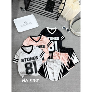 Bộ thun phủ bóng số 81 bé gái