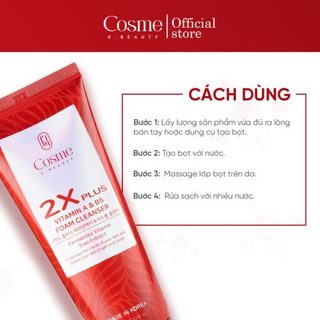 "Sữa rửa mặt CAO CẤP TÁI TẠO PHỤC HỒI Vitamin A & B5 COSME 2X ULTRA PLUS "