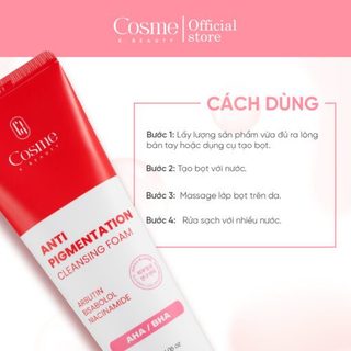SỮA RỬA MẶT DƯỠNG TRẮNG NGỪA NÁM COSME ANTI PIGMENTATION CLEANSING FOAM