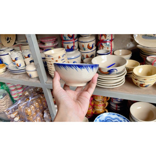 Chén Chỉ Xanh/Phết Xanh/Cua Ăn Cơm Cao Cấp 12cm - Hàng Đẹp Loại 1 - Gốm Xưa Lái Thiêu Cho Người Hoài Niệm
