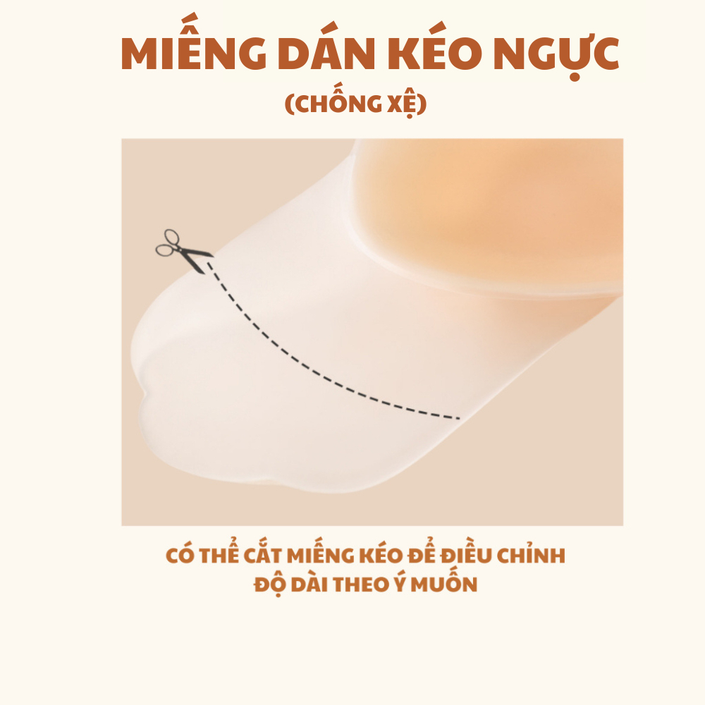 Miếng dán ngực ti silicon nâng ngực cài trước áo ngực dán chống chảy xệ sử dụng nhiều lần 0138