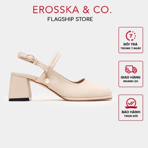 Erosska - Giày cao gót nữ phối hạt ngọc kiểu dáng thanh lịch màu kem cao 6cm - EL038