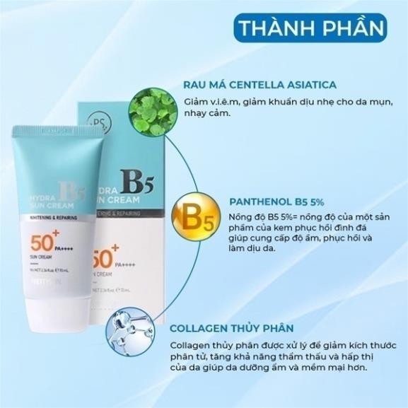 Kem Chống Nắng B5 Prety Skin Hàn Quốc Hydra B5 Phục Hồi Dưỡng Trắng Dưỡng Ẩm Da Shopee 6604