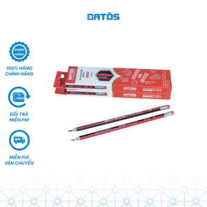 Hộp 12 bút chì HB Batôs 3 PC-B01, Ruột cứng thích hợp cho bé tập viết.