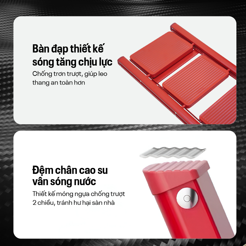 Thang xếp gọn gia đình chữ A 3 -4 bậc thép carbon FUJIHOME Nhập Khẩu, thang đa năng gấp gọn