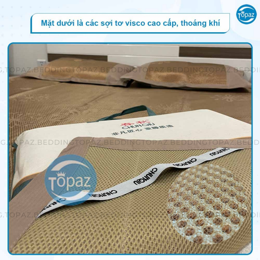 Chiếu Mây Điều Hòa Chunqiu Cao Cấp TOPAZ Nhập Khẩu Sợi Mây Thoáng Mát Dễ Chịu Khi Nằm