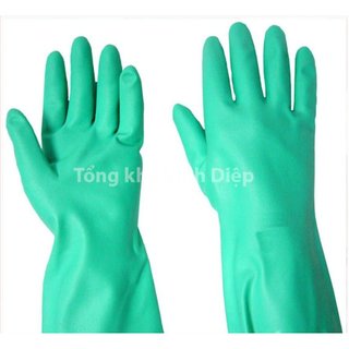 Găng tay xanh (Malaysia)cao su chuyên xử lý hóa học, dầu mỡ ô tô xe máy, vệ sinh công nghiệp,rửa bát