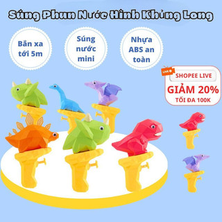 Súng Bắn Phun Nước Đồ Chơi Mini Cho Bé Hình Khủng Long Nhiều Màu Đáng Yêu, Đồ Chơi Phun Nước 89032