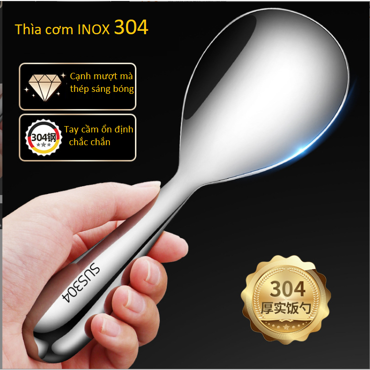 Muỗng Xới Cơm Inox , Muôi Xới Cơm Inox Cao Cấp Cán Cầm Dài, Cách Nhiệt ...