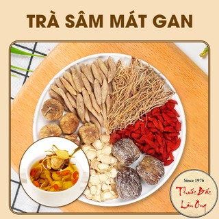 Trà sâm mát gan, set trà sâm thanh nhiệt 6 vi gồm: táo mật, kỳ tử, tây dương sâm, quả sung,... - Lãn Ông
