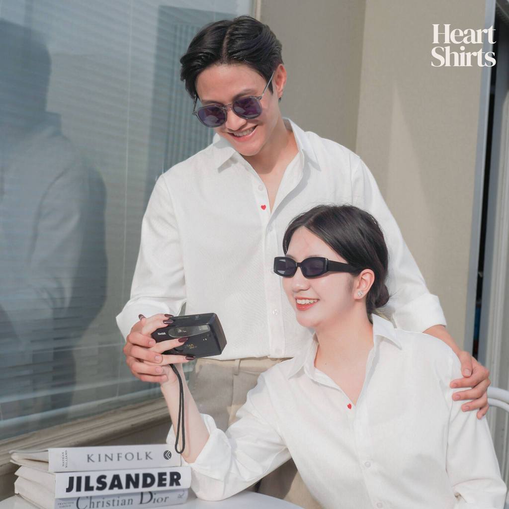 Áo sơ mi nam nữ dài tay Heartshirt LILA form suông vải Oxford Premium không nhăn trẻ trung, Hàn Quốc