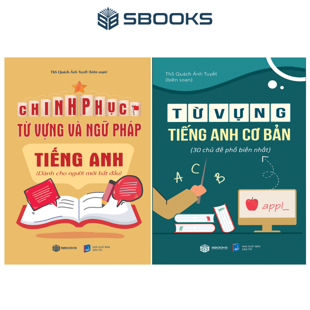 Sách - Combo 2 Cuốn: Chinh Phục Từ Vựng Và Ngữ Pháp Tiếng Anh + Từ Vựng Tiếng Anh Cơ Bản - SBOOKS