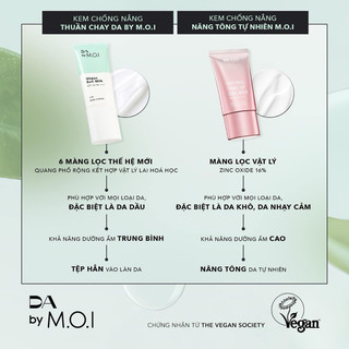 Kem chống nắng nâng tông Natural Tone Up Sun Milk SPF 50+ PA++++ 40ml MOI Cosmetics Hồ Ngọc Hà